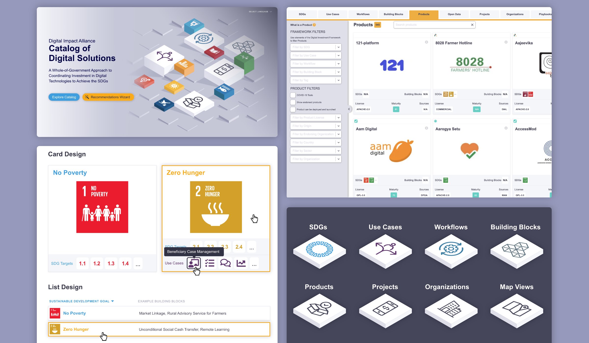 A montage of views for the UX refresh done by Graphicacy for DIAL