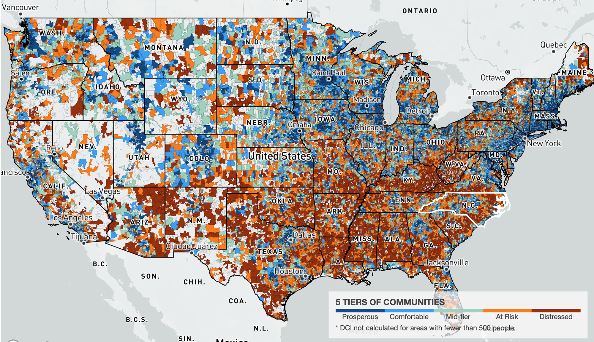 A map of the united states as part of the data tool Graphicacy built for EiG